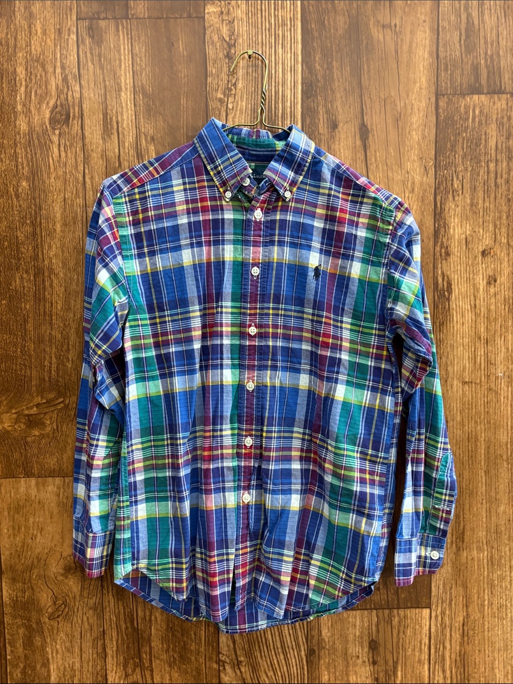 Polo by Ralph Lauren Boys Multicolor Plaid Button-Down Shirt - Blue Green Red